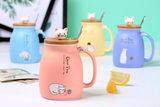 Kitty Creative Ceramic Coffee Mug and Tea Cup with Lid