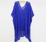 Knitted Crochet See-Through Kaftan with Tassels (One Size)