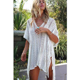 Knitted Crochet See-Through Kaftan with Tassels (One Size)