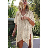 Knitted Crochet See-Through Kaftan with Tassels (One Size)