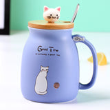 Kitty Creative Ceramic Coffee Mug and Tea Cup with Lid