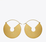 Dangle Hoop Earrings in Matte Gold