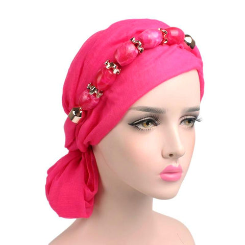 Unicolour Bejewelled Headscarf