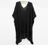 Knitted Crochet See-Through Kaftan with Tassels (One Size)