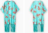 Floral Kaftan with Tassels (One Size)