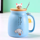 Kitty Creative Ceramic Coffee Mug and Tea Cup with Lid